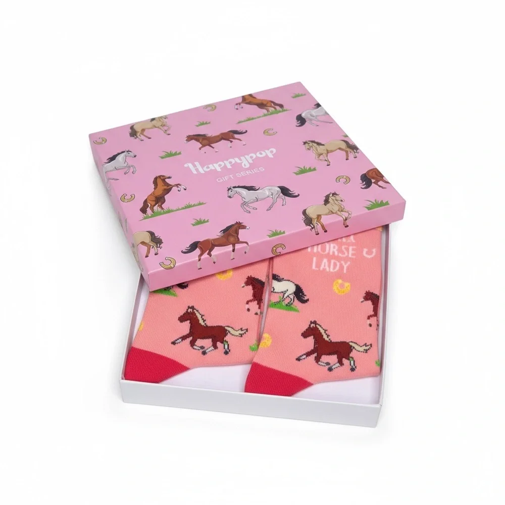 HAPPYPOP Pink Horse Print Socks for Women NWT - Picture 13 of 13